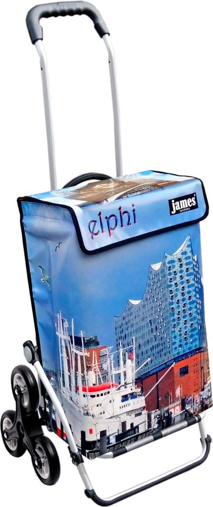 James Einkaufstrolley - ELPHI - stabiler Einkaufswagen mit individuellem Design - mehrfarbig: bunt in Ausführung: Royal-Treppensteiger