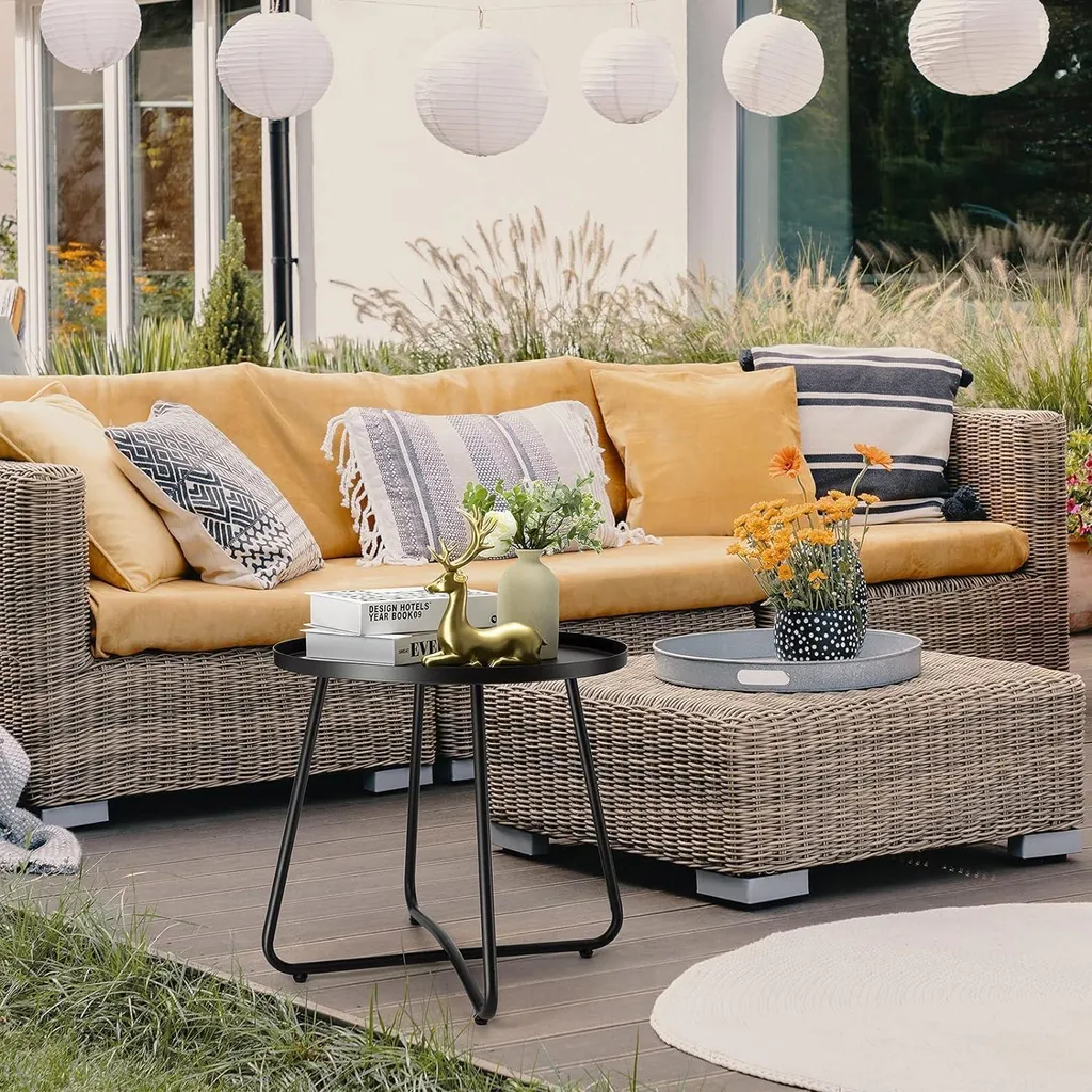 Table d'appoint outdoor en acier noir résistant aux intempéries L40 - 2
