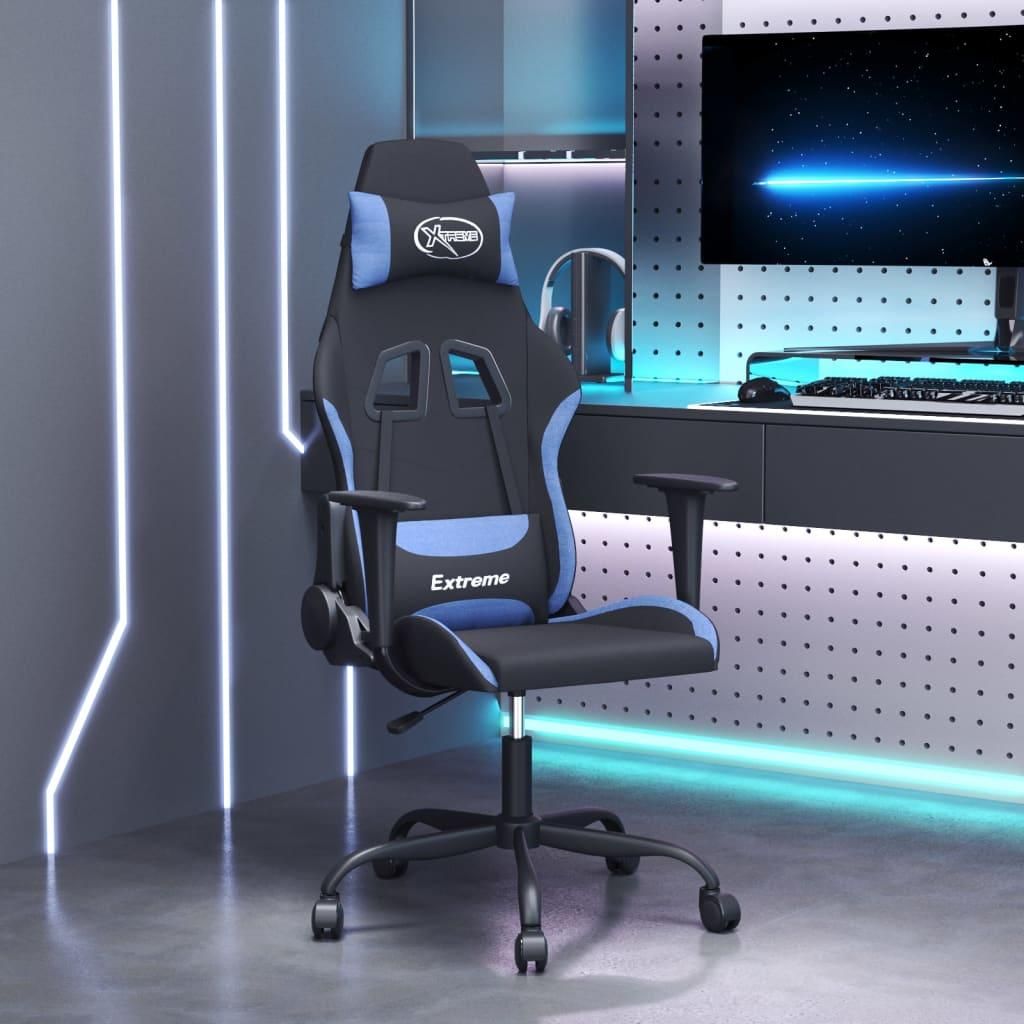 Möbel Gaming-Stuhl mit Massagefunktion Schwarz und Blau Stoff - Bürostühle 345476