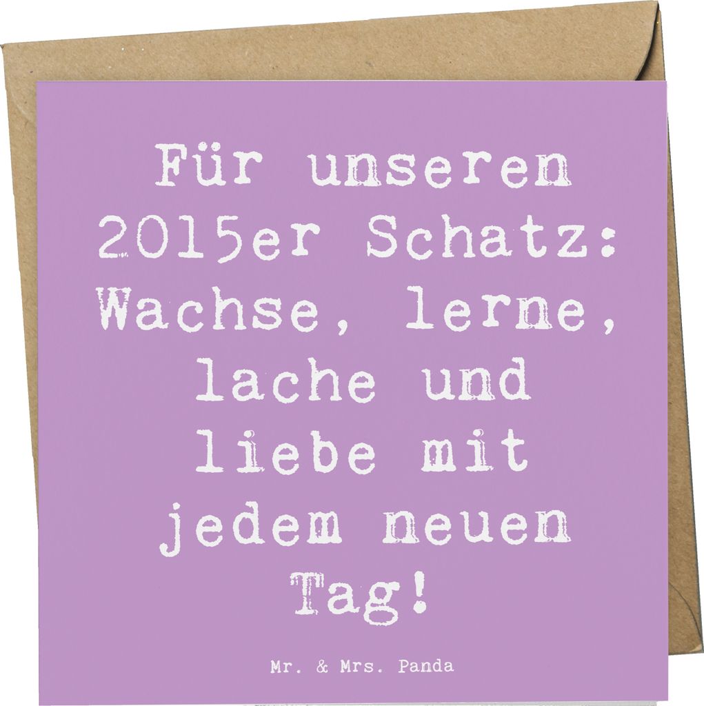 Mr. & Mrs. Panda Grußkarte Spruch 2015 Geburtstag - Lavendeltraum - Geschenk, Geburtstagsgeschenk, faltkarte, Happy Birthday, doppelkarte, Feiern,...