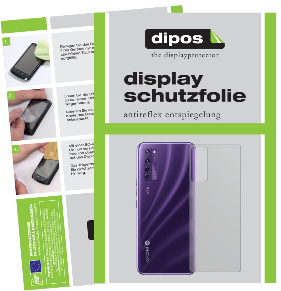 2x Schutzfolie für ZTE A20 5G Rückseite matt Displayschutzfolie Display Schutz