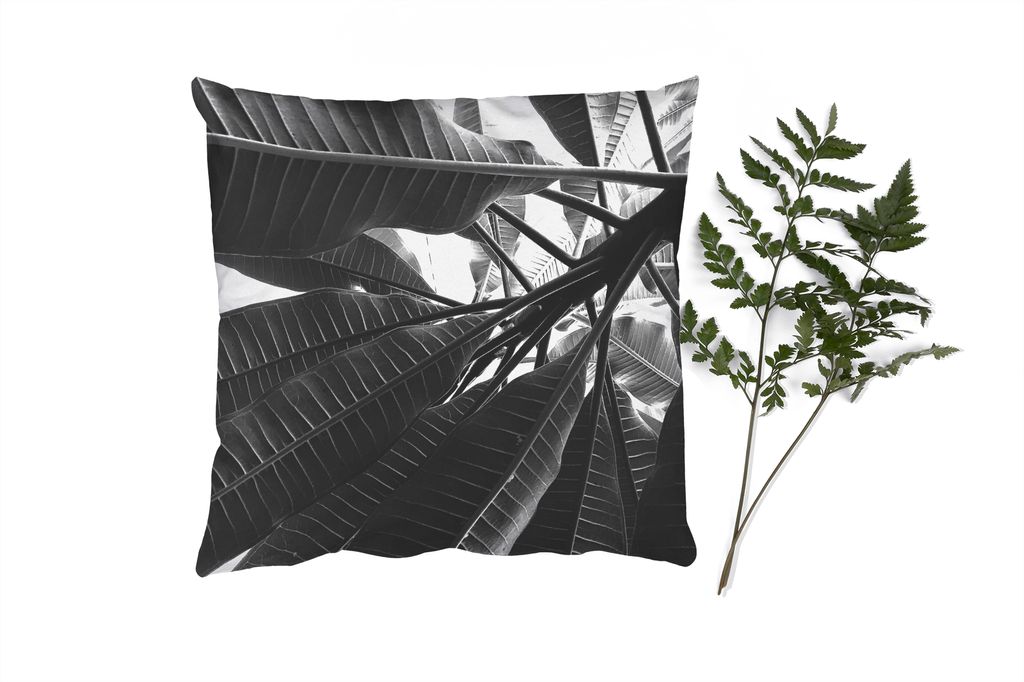MuchoWow Zierkissen Sofakissen Wohnzimmer Dekokissen 45x45 cm Palmenblatt - Tropisch - Schlafpolster - Polster für das Sofa