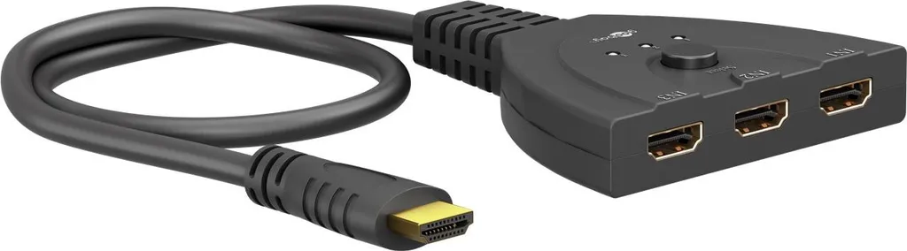 Goobay 58488 HDMI Switch 3x1 4K 60Hz - Soluzione Pulizia Cavi TV
