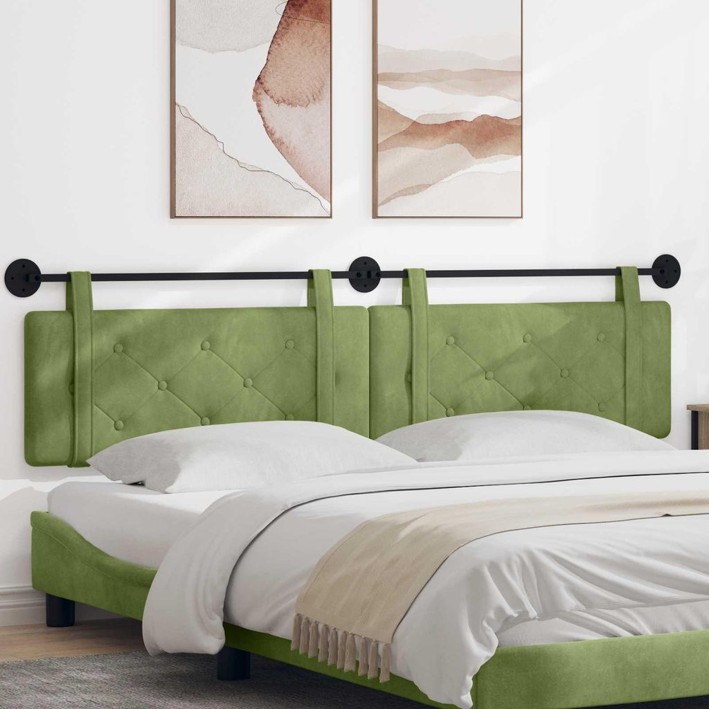 (Robust Möbel)Hängevorderseite Wandmontiert 1 PC eleganten Look - CLORIS - für Schlafzimmer - Hellgrün 210x55x5 cm Samt - Kopfteile NeuMöb...