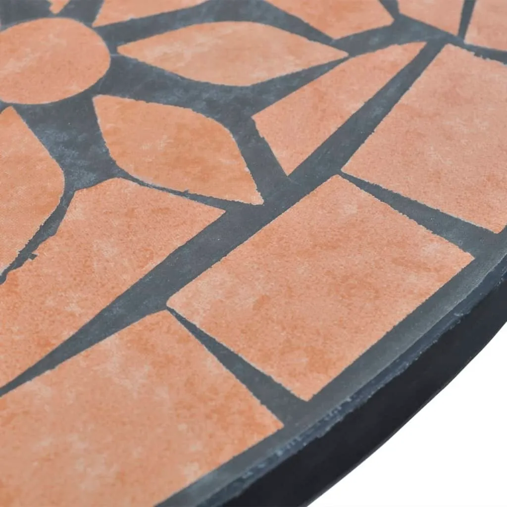 Petite table de balcon mosaïque 60 cm rouge pour café et extérieur - 4