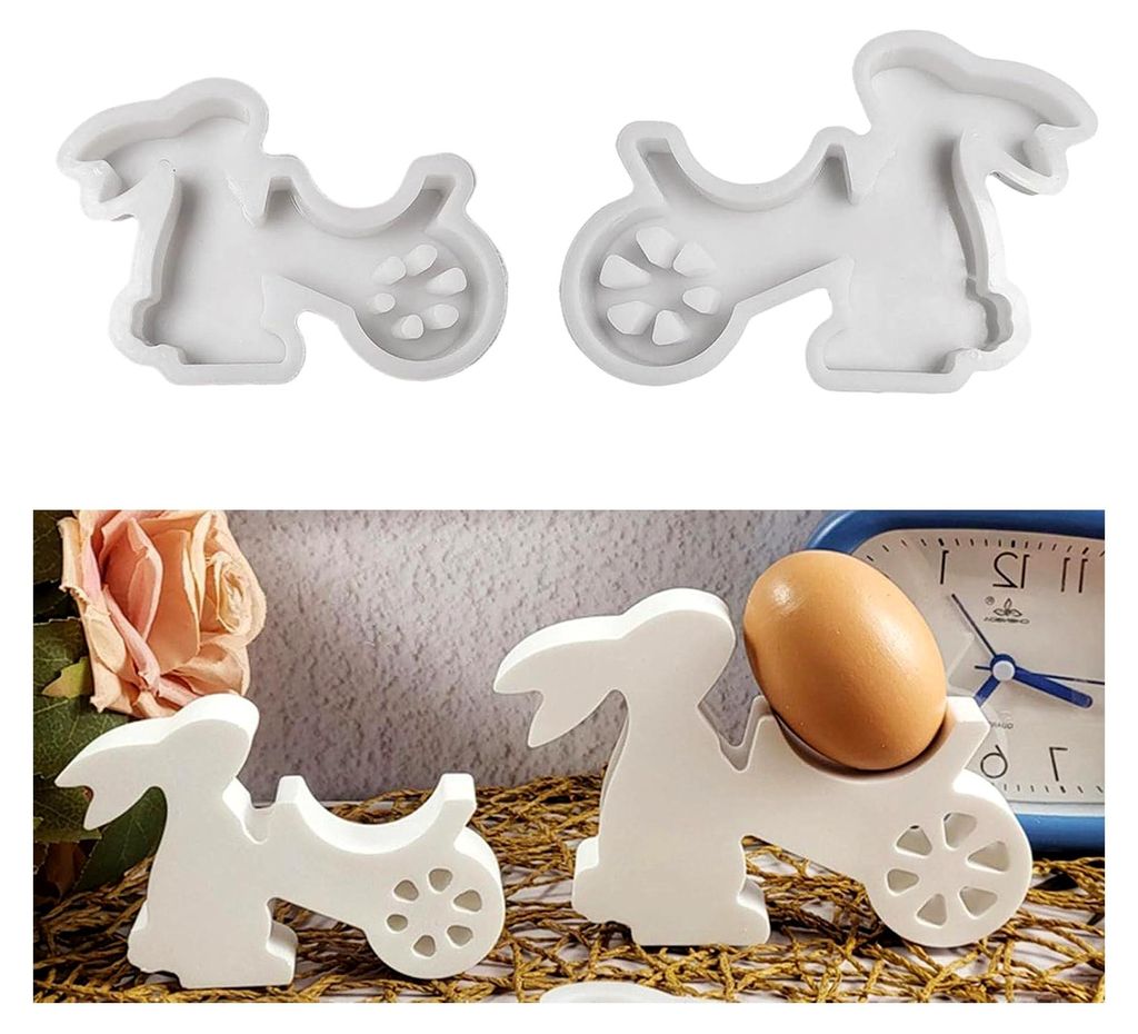 Silikonform Ostern, 2 Stück Osterhase Silikonform Kaninchen Gießform