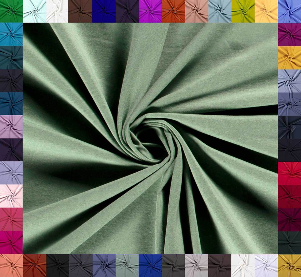 0,5m Baumwolljersey uni 8% Elasthan Baumwollstoff elastisch Jersey Stoff