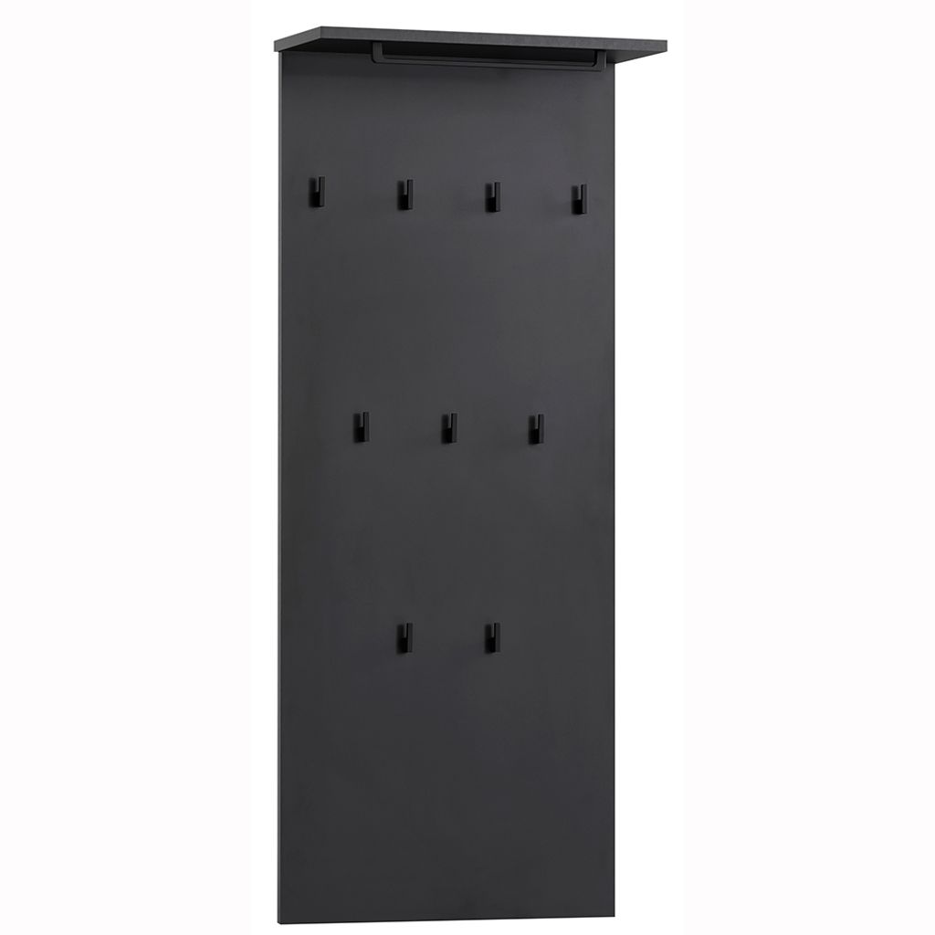 Garderoben Hakenpaneel JULBACH-80 in Schwarzmatt, B/H/T: ca. 50/110,6/20,9 cm