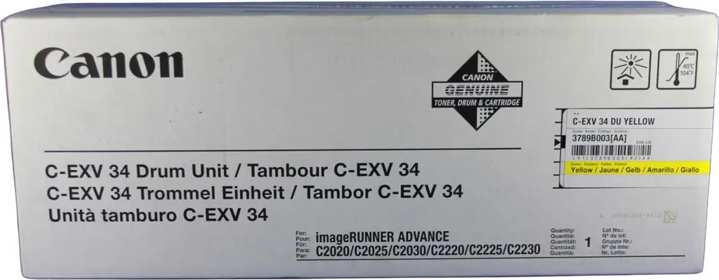 Tambour Canon C-EXV34 Jaune 3789B003 pour Copieurs iR-ADV C2020 C2030