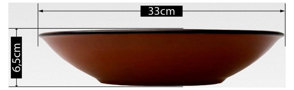 Tiefer Keramikteller Ø 33 cm - Apfel - Usbekisches handbemaltes Design
