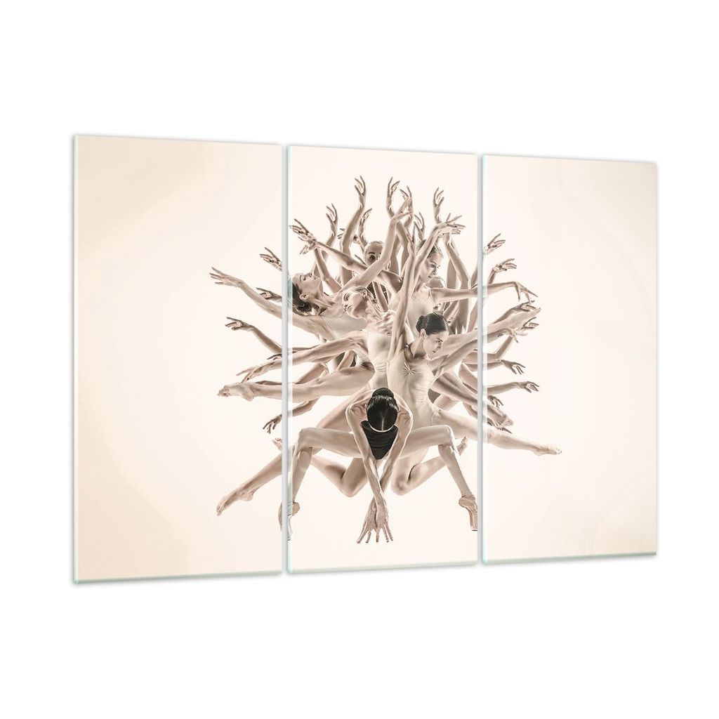 Bilder auf glas - 3 Teile - Modern Stück Ballett - 105x70cm - Glasbilder - Wandbilder - Bilder - zum Aufhängen bereit - Wanddekoration aus Glas -...