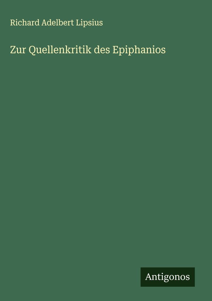 Zur Quellenkritik des Epiphanios