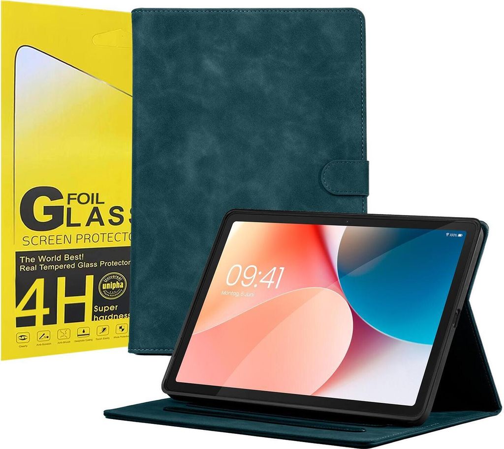 LBH Tablet Schutzhülle + 2x 4H Displayfolie für Samsung Galaxy Tab A9+ 2023 11 Zoll Cover Case Schutz Tablet Farbe: Petrol