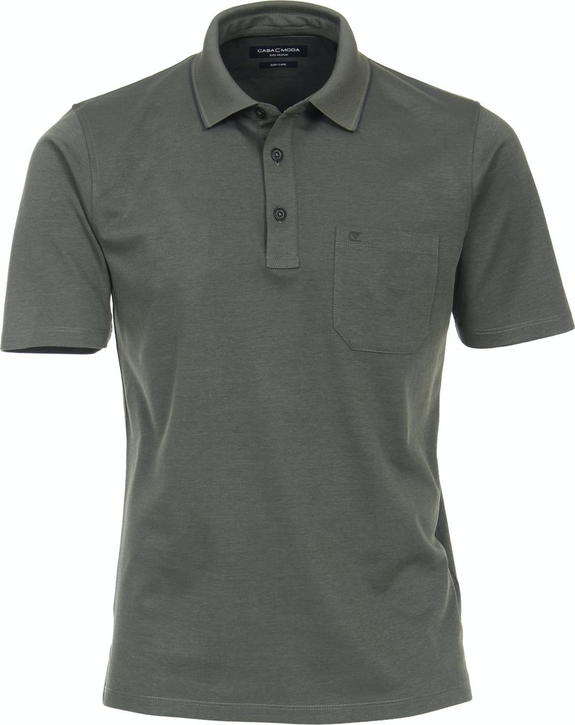 CASAMODA Herren Poloshirt Kurzarm Regular Piqué Olivgrün M