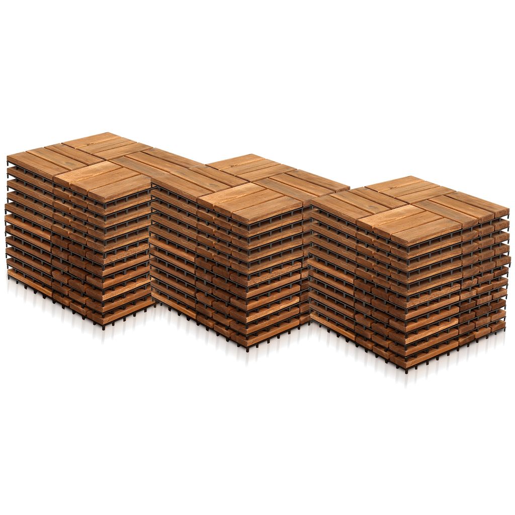 Ikodm 3m² Akazienholz Terrassenfliesen 30x30cm 33 Stück Produktbild 