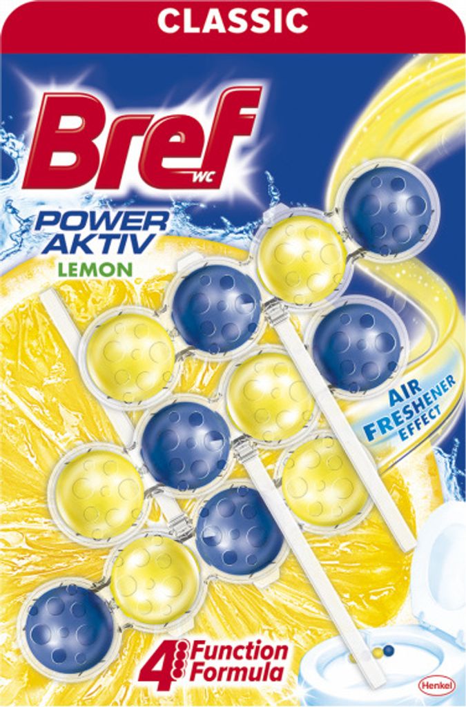 Bref WC Power Aktiv 4 Fach Kraft Lemon Duft 3 x 50gr WC Produktbild 3