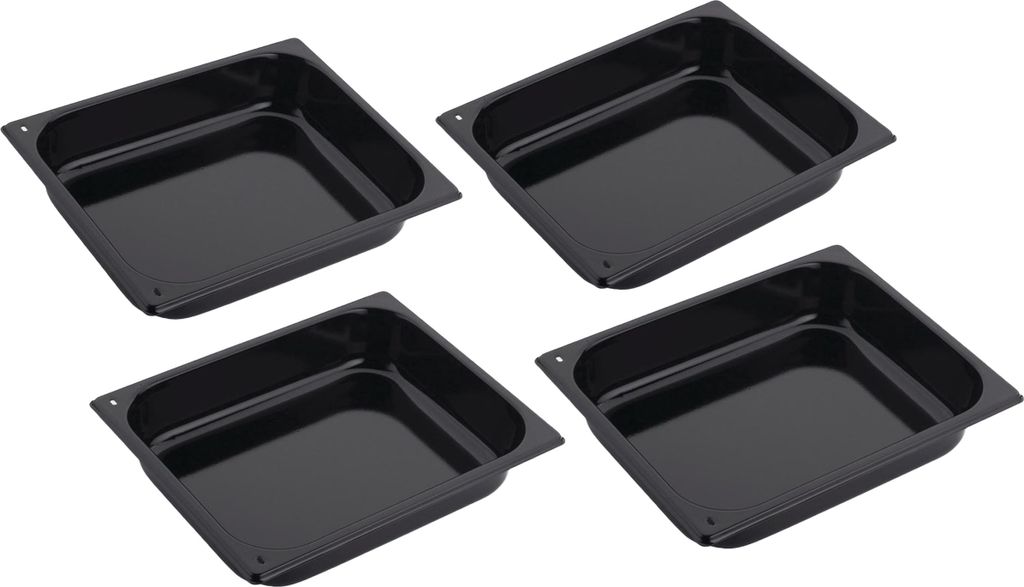 Gastro M GN-Behälter GN1/2 mit Emaillierung - 65mm - schwarz - 4 Behälter