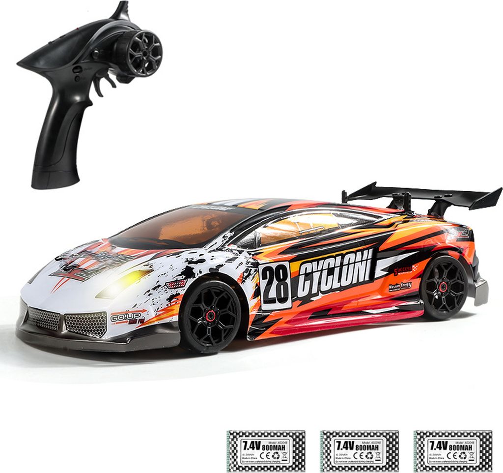Ferngesteuertes Auto fuer Jungen, Massstab 1:18, ferngesteuertes Allrad-Rennauto, 2,4 GHz, 35 km/h, elektrisches Spielzeug-Driftauto mit LED-Lichte...