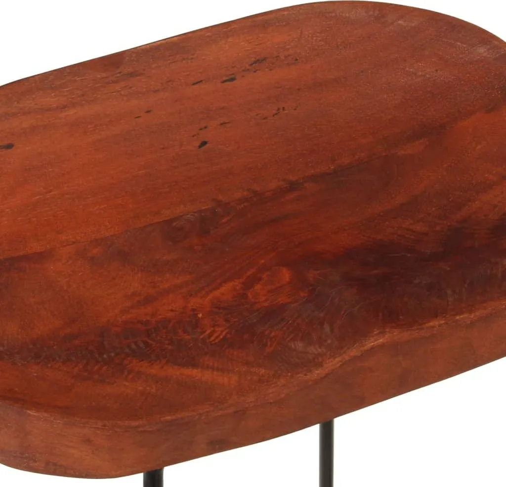 Tabouret de bar bas pour îlot de cuisine lot de 2 Gavin bois mangue