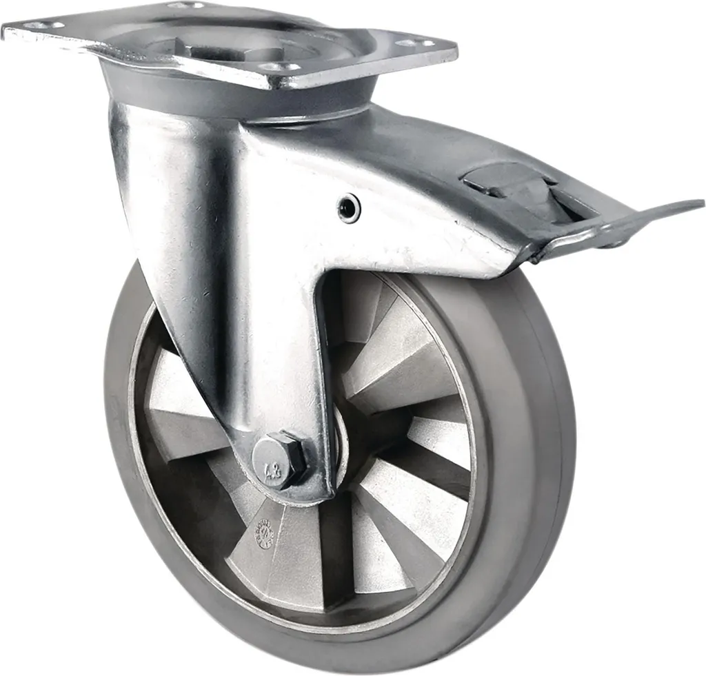 Roulette pivotante charges lourdes Ø 160 mm charge 400 kg à frein total