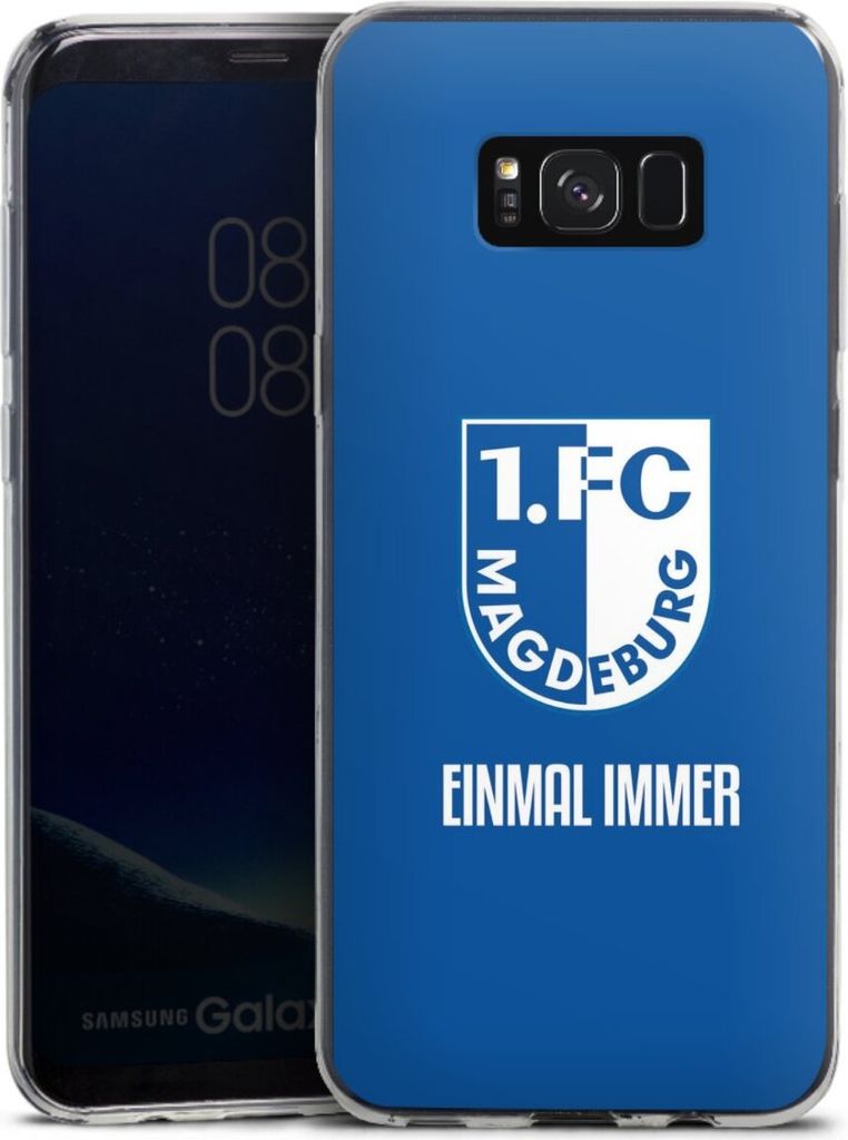 DeinDesign Slim Hülle für Samsung Galaxy S8 Plus Silikon Case Ultra Dünn Handyhülle Offizielles Lizenzprodukt Wappen 1. FC Magdeburg