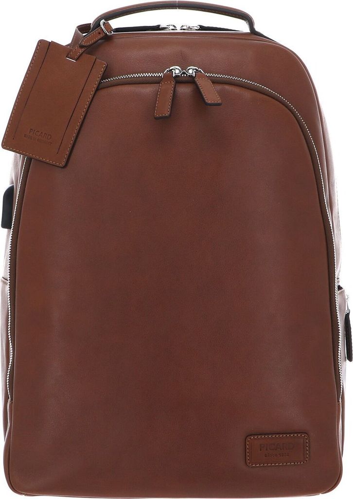PICARD Laptoprucksack Rucksack mit Laptopfach Authentic Business Backpack Cognac braun