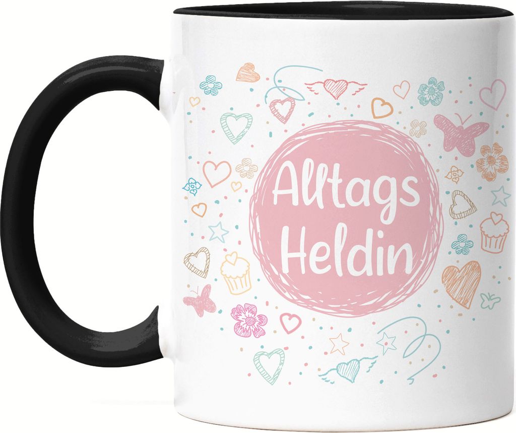 Alltagsheldin Tasse Schwarz Dankeschön Geschenk Danke Sagen Für Alles Helden des Alltags