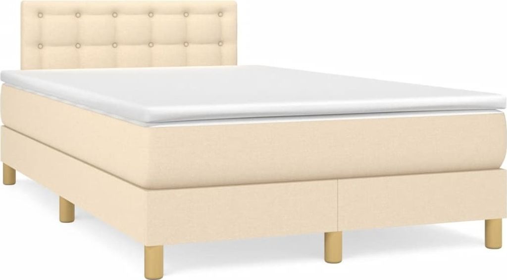 Maison Exclusive - Boxspringbett mit Matratze Creme 120x190 cm Stoff