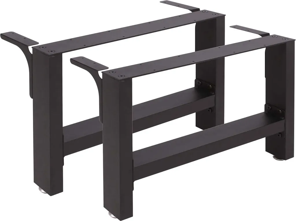Set 2 Gambe per Tavolo Wiltec Acciaio 64x40cm - Base Robusta Nero