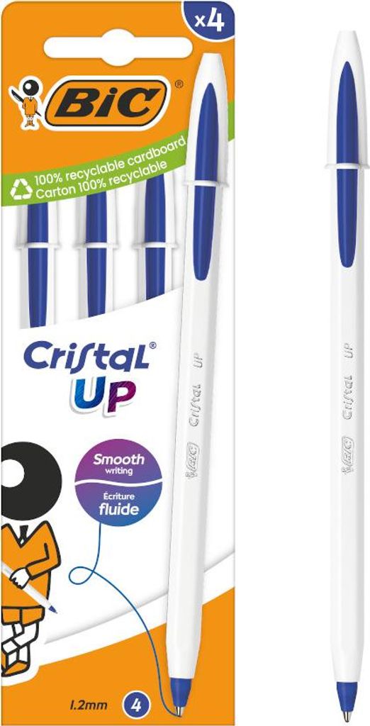 BIC Cristal Up Blau Kugelschreiber Box mit 4 Stück