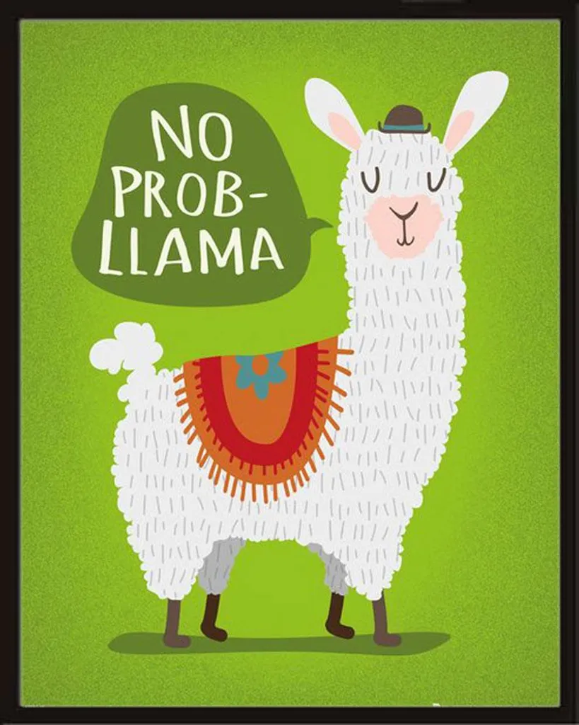 Offerta Quadro Llama No Probllama Cornice Shinsuke MDF Nera