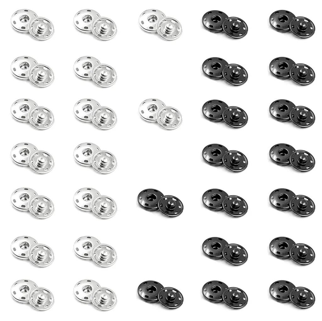 Boutons-Pression pour Sacs et Vêtements - Lot de 32 Pièces 7mm Métal