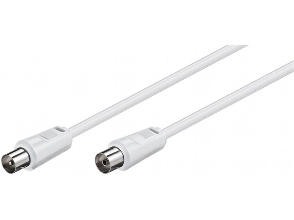 goobay Antennenkabel Koax Stecker/Kupplung weiß 1,5 m Obrázok produktu 