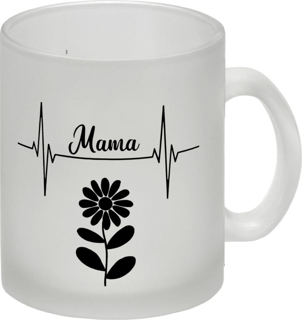 Mama Herzschlag mit Blume Glas Tasse für Mütter