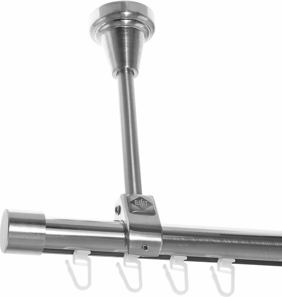 Innenlauf Gardinenstange 1-läufig Edelstahl Look Deckenmontage Ø 20mm D51 I