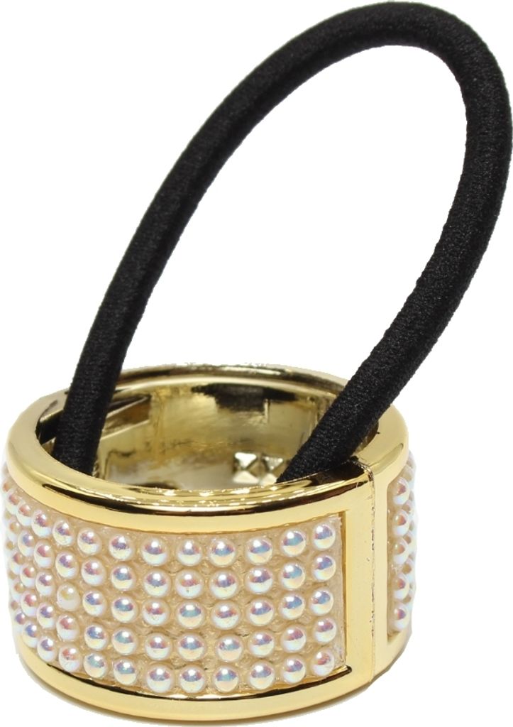 Haarring mit Perlen in der Farbe Creme