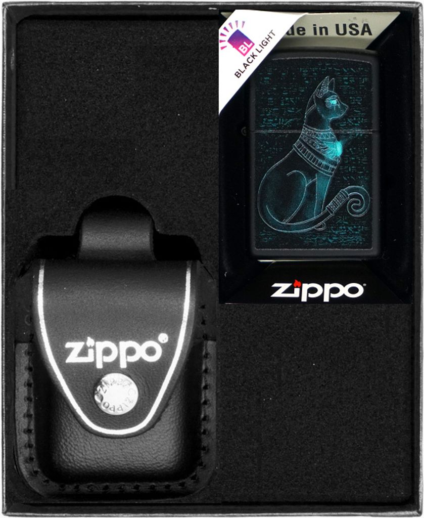 ZIPPO Feuerzeug SPIRITUAL CAT DESIGN Geschenkset Nr. 3