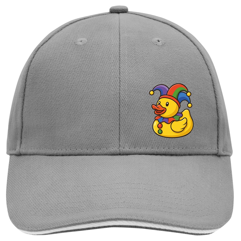 Huuraa Cappy Mütze Quietscheente Karneval Gummiente Jeck Dark Grey/White Baumwolle 6-Panel Kappe Geschenkidee