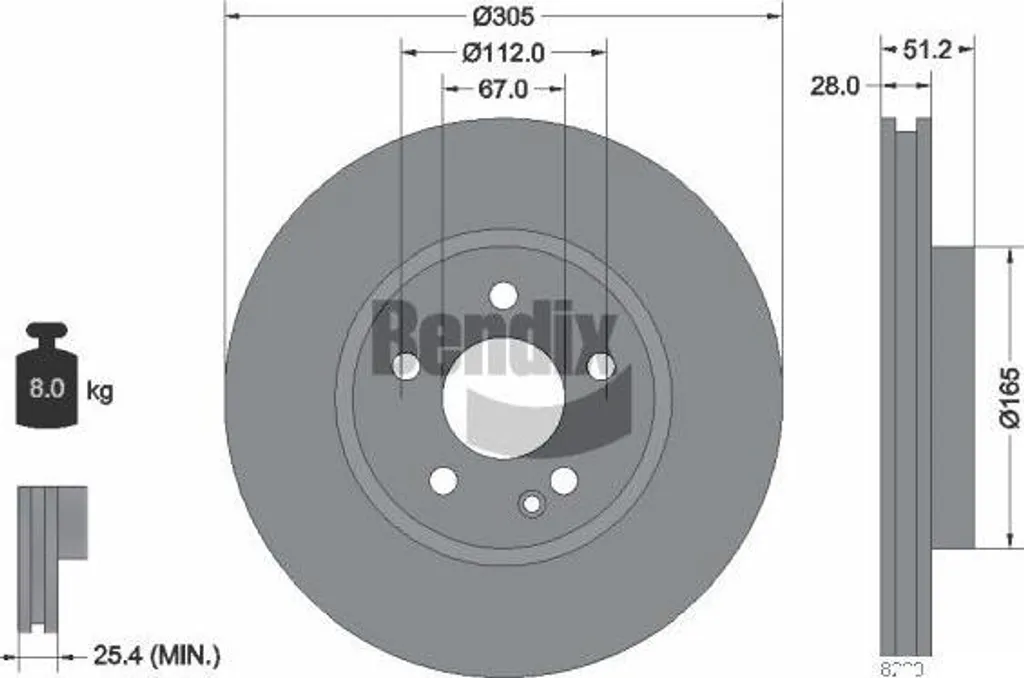 Disque de frein BENDIX BDS2198HC compatible Classe GLA OE 2464212812