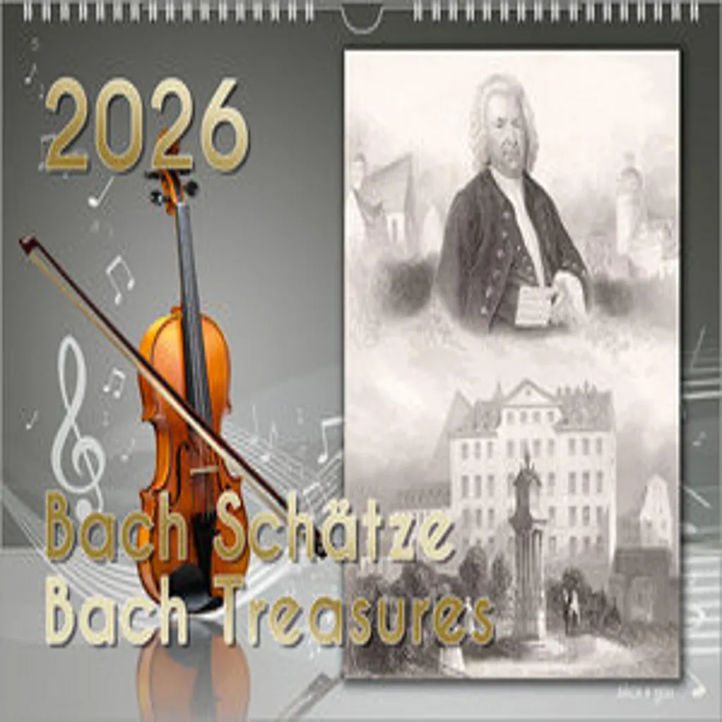 Calendrier des compositeurs 2026 Bach - Format DIN A4 pour musiciens