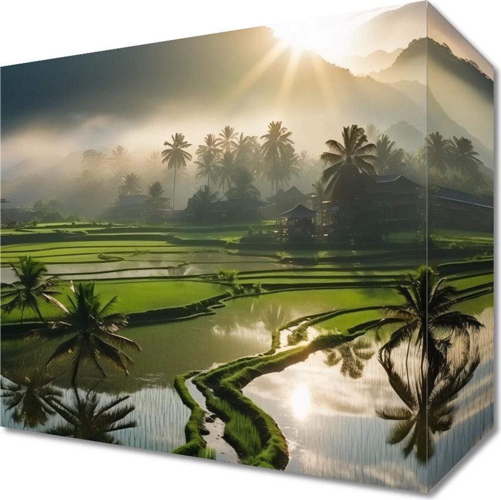 Bild 20x20cm Morgen über den Terrassen