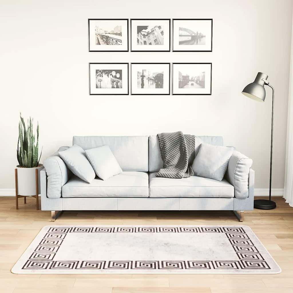 "im Angebot" Teppich Waschbar 80x150 cm Hellbeige Rutschfest - Designerteppiche CC13540