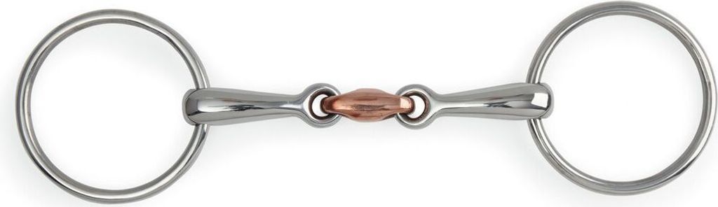Shires - Kupfer Roll-Mittelstück Wasserkopftrense ER251 (5,5 in) (Silber)