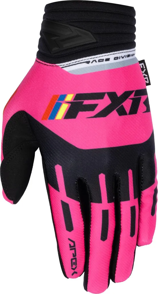 Gants cross FXR Apex rose noir S avec paume renforcée et grip silicone