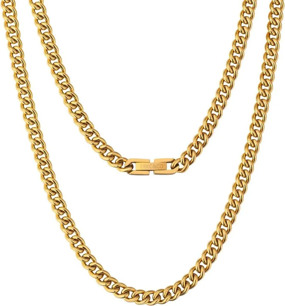 Catena Sport Uomo Acciaio Inox Oro 5mm - Collana Cubana Waterproof