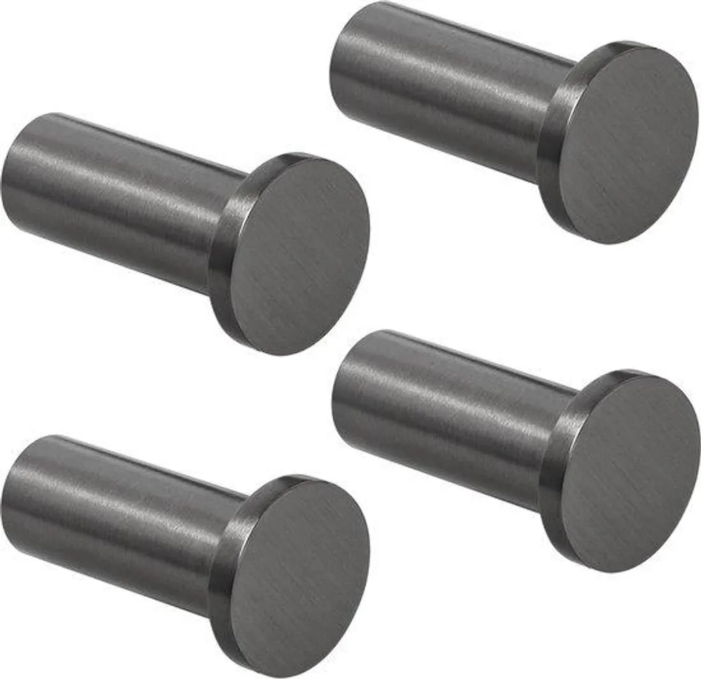 Patères murales inox gris en lot de 4 pour serviettes et peignoirs