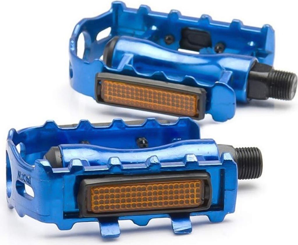 Fahrradpedale MTB rutschfest - Fahrrad Pedale 9/16" Achse für diverse Fahrräder, Mountainbike, City, Trekking - Aluminiumlegierung Pedal [blau] m...