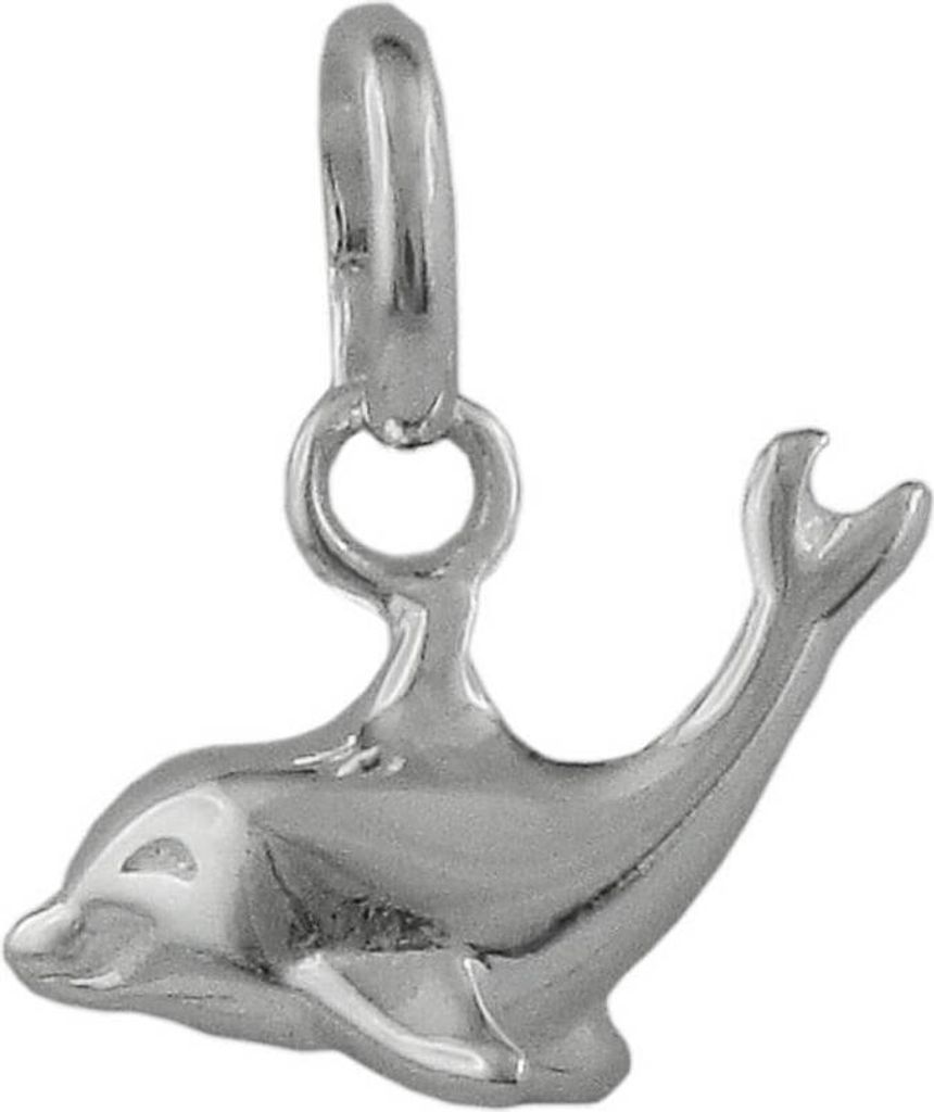 Anhänger Delfin Delphin 12x7mm aus 925 Silber glänzend Kinder