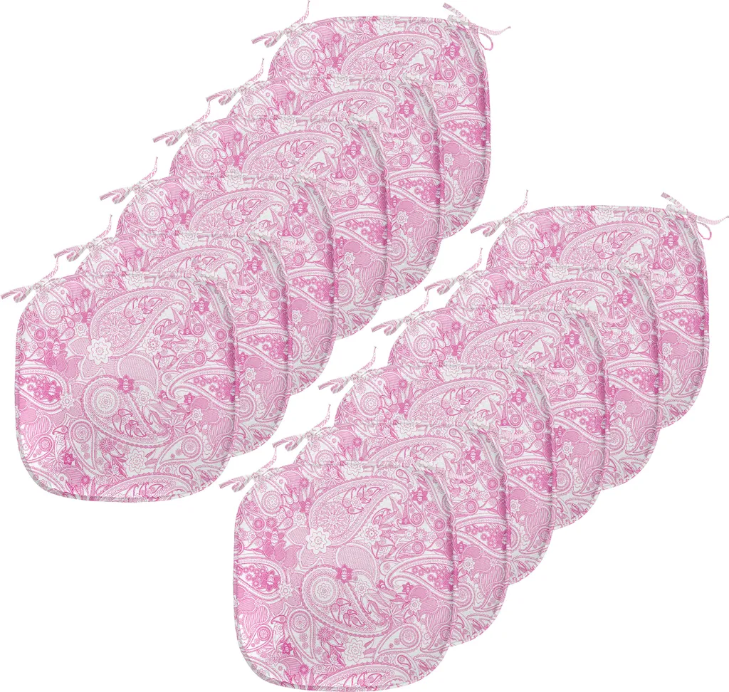 Cuscini Sedie Cucina 40x40 Paisley Rosa Bianco ABAKUHAUS (12 pz)
