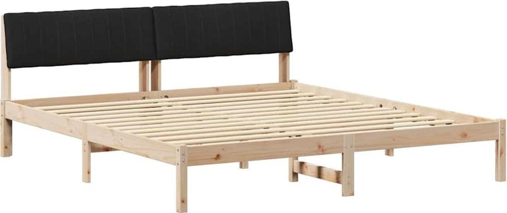 vidaXL Bettgestell Braun und Schwarz 180 x 200 cm Massivholz Kiefer
